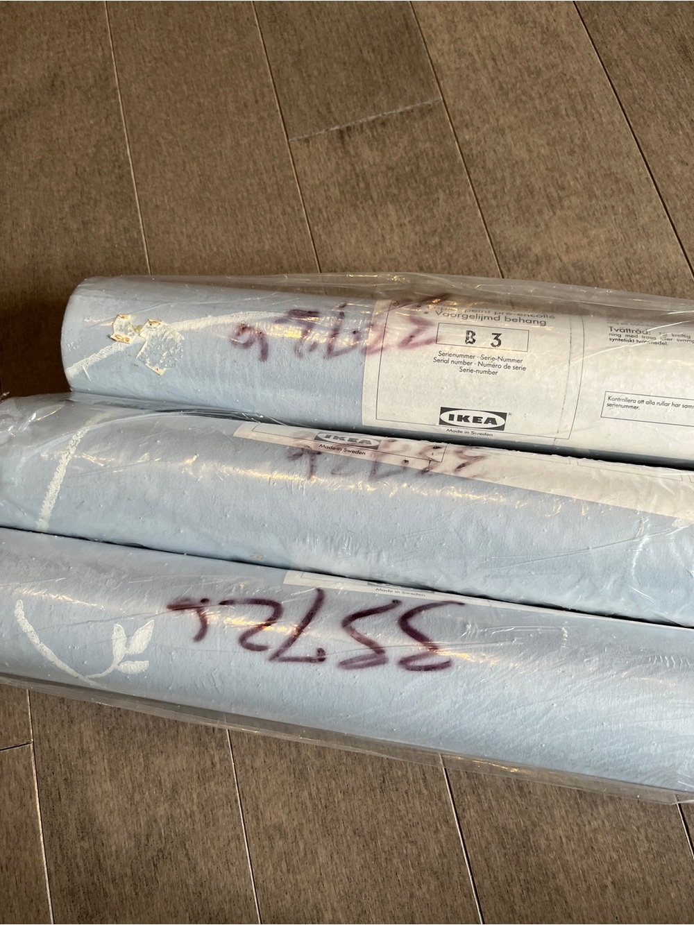 Vintage IKEA Bladslinga Blue Wallpaper 3 Rolls Discontinued Rare - Picture 15 of 15